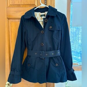 J. Crew Navy Short Belted Trench Coat